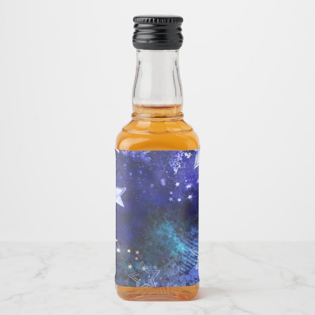 Space Background with Stars Liquor Bottle Label (Front)