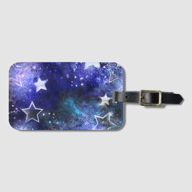 Space Background with Stars Luggage Tag (Front Horizontal)