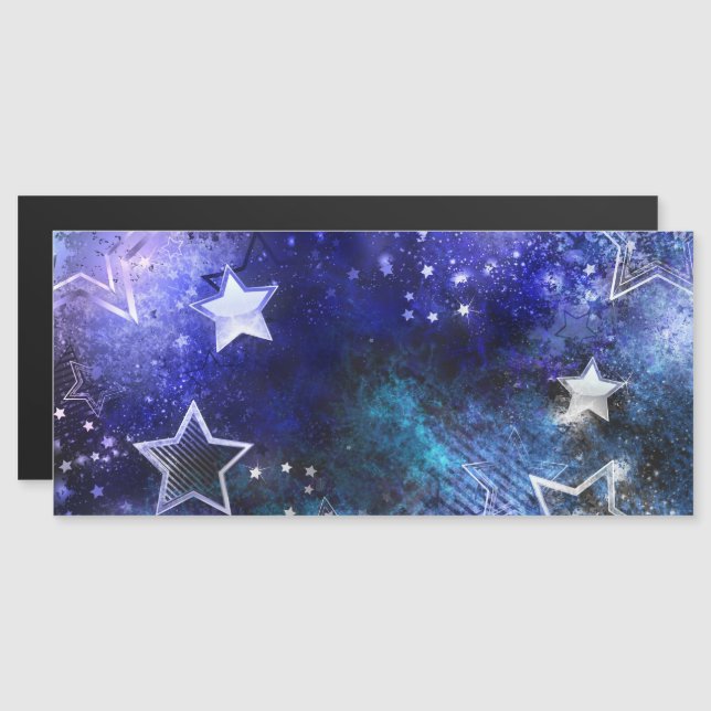 Space Background with Stars Magnetic Invitation (Front/Back)