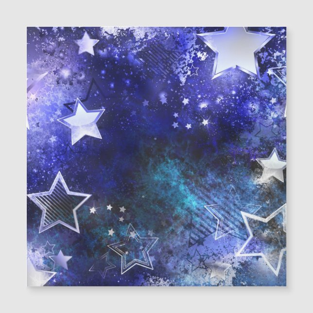 Space Background with Stars Magnetic Invitation (Front)