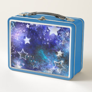 Space Background with Stars Metal Lunch Box