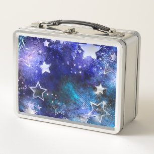 Space Background with Stars Metal Lunch Box
