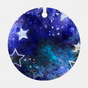 Space Background with Stars Metal Tree Decoration