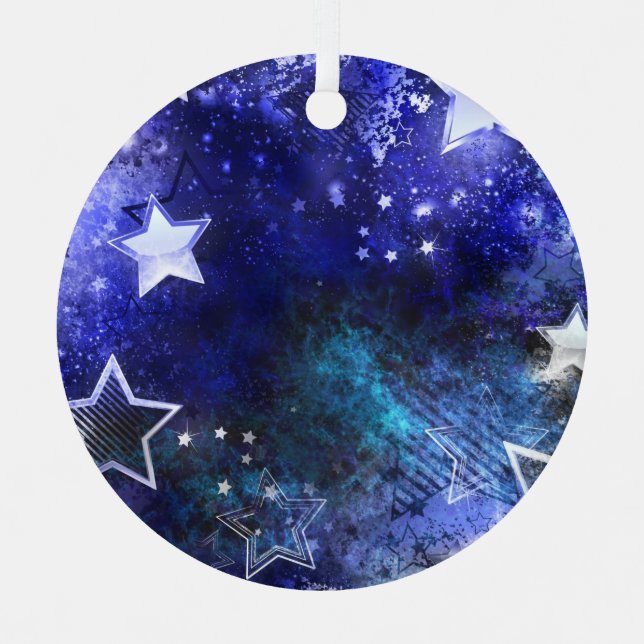 Space Background with Stars Metal Tree Decoration (Front)