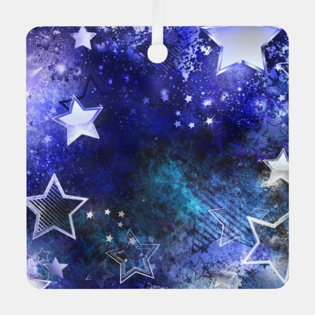 Space Background with Stars Metal Tree Decoration (Front)