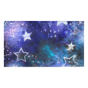 Space Background with Stars Name Tag