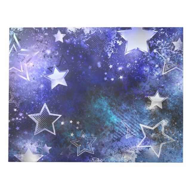 Space Background with Stars Notepad (Front)