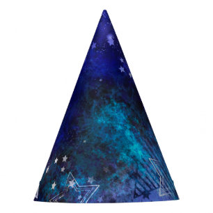Space Background with Stars Party Hat