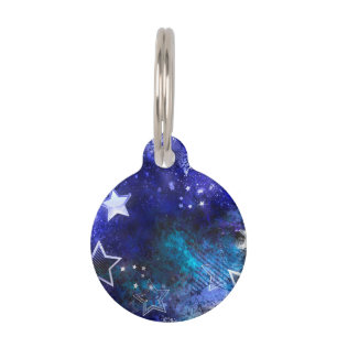 Space Background with Stars Pet Tag