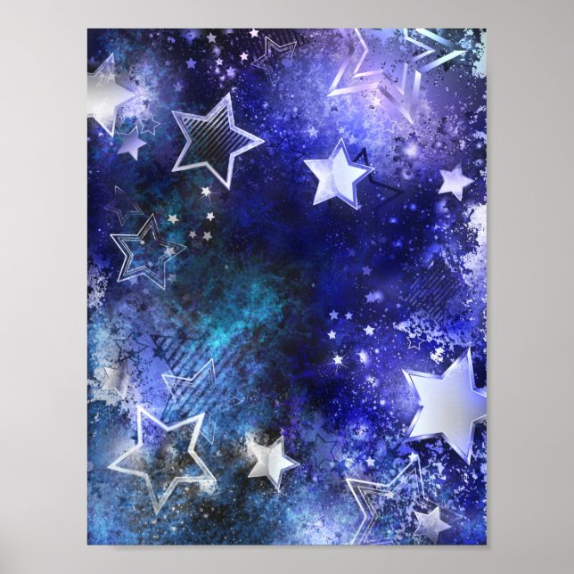 Space Background with Stars Poster (Front)