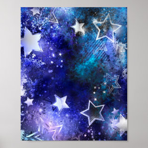 Space Background with Stars Poster