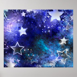 Space Background with Stars Poster