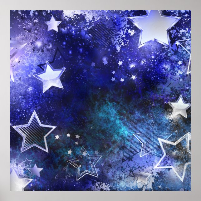 Space Background with Stars Poster (Front)