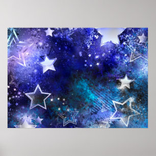 Space Background with Stars Poster