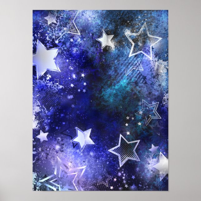Space Background with Stars Poster (Front)