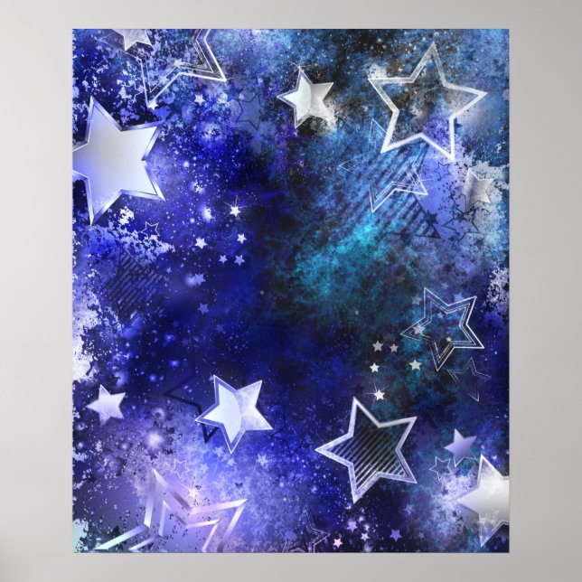 Space Background with Stars Poster (Front)