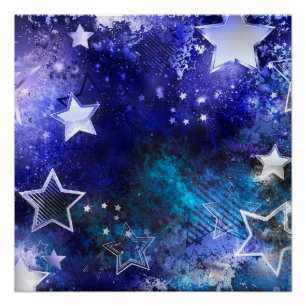 Space Background with Stars Poster