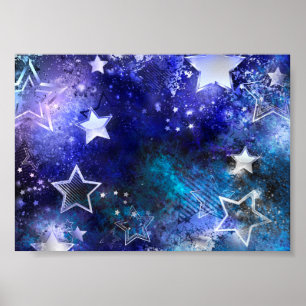 Space Background with Stars Poster