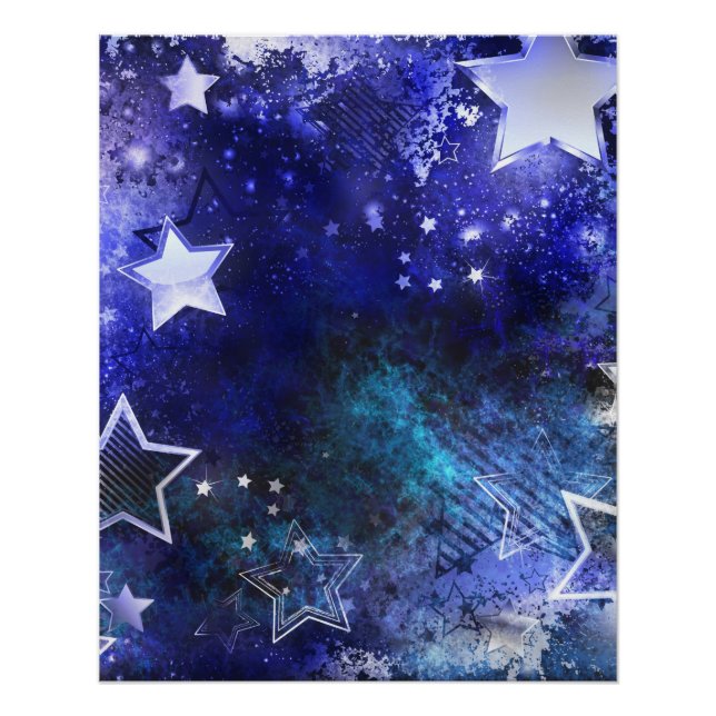 Space Background with Stars Poster (Front)