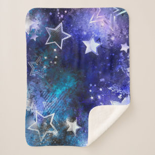 Space Background with Stars Sherpa Blanket