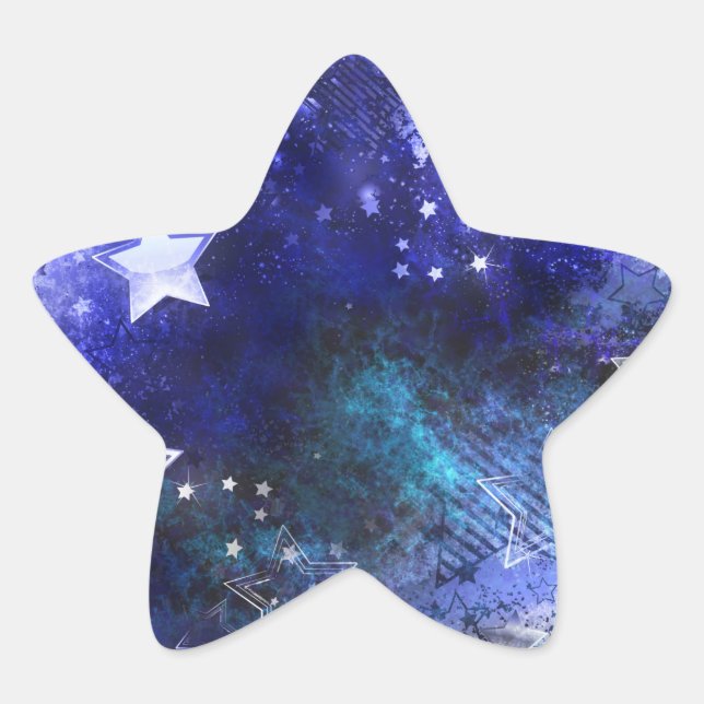 Space Background with Stars Star Sticker (Front)