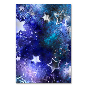 Space Background with Stars Table Number
