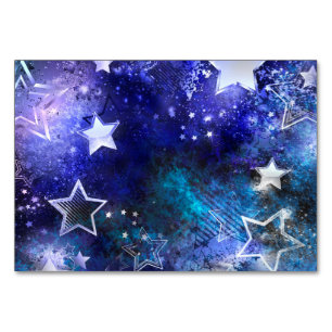 Space Background with Stars Table Number
