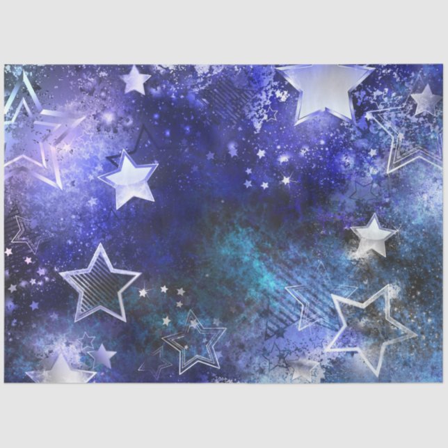 Space Background with Stars Tissue Paper (Front)