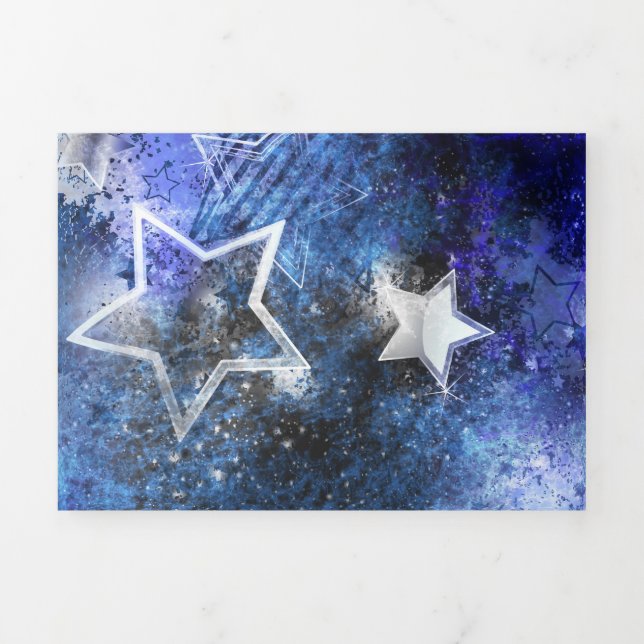 Space Background with Stars Tri-Fold Invitation (Cover)