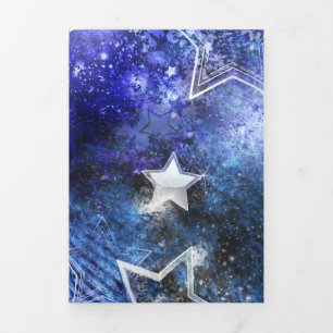 Space Background with Stars Tri-Fold Programme