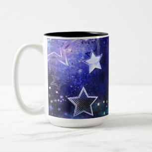 Space Background with Stars Two-Tone Coffee Mug