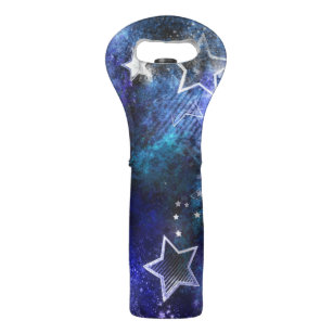 Space Background with Stars Wine Bag