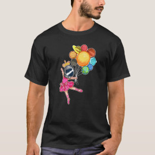 Space Ballerina Astronaut Ballet Dancer Planets T-Shirt