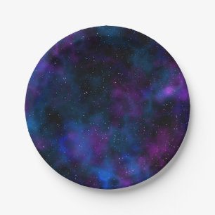 Space beautiful galaxy starry night image paper plate