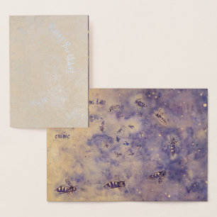 Space Bees Foil Birthday Card