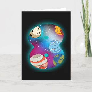 SPACE BIRTHDAY 8 8th Birthday Boy 8 Year Old Card