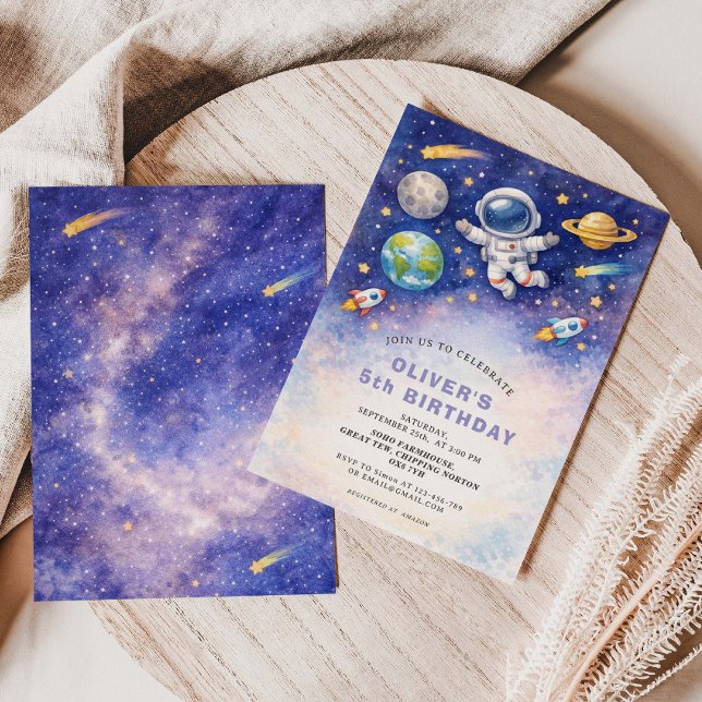 Space Birthday Galaxy Boy Invitation (Creator Uploaded)