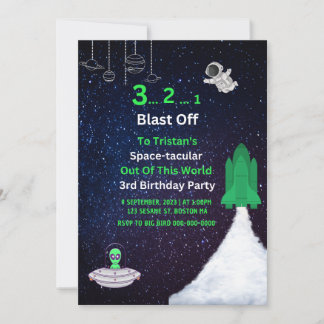 Space Birthday Invitation