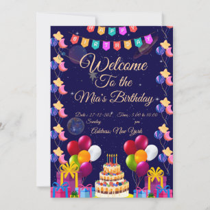 Space Birthday Invitation   Astronaut Galaxy Party