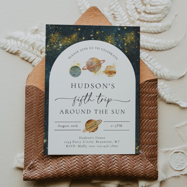 Space Birthday Invitation | Fifth Trip Birthday (Creator Uploaded)