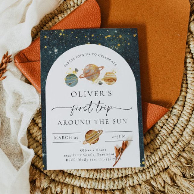 Space Birthday Invitation | First Trip Birthday (Creator Uploaded)