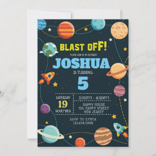Space Birthday Invitation. Outer Space Invitation