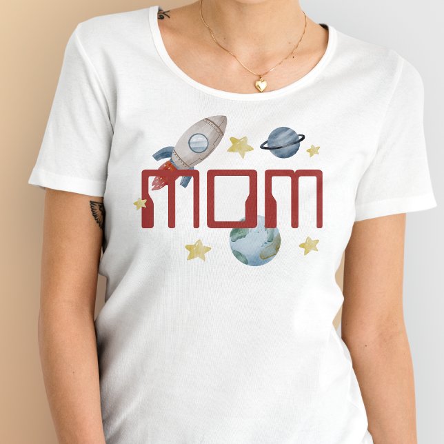 Space Birthday Party First Trip Around The Sun MOM T-Shirt (Space Birthday Mom Shirt)