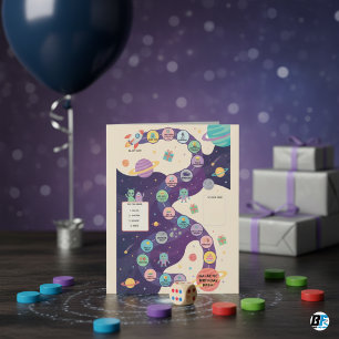 Space Birthday Party Game Card Galactic Quest