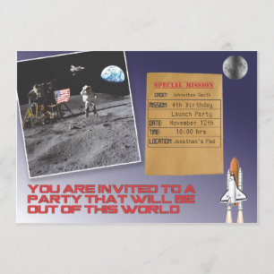 Space Birthday Party Invitation