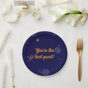 Space Birthday Party Plate You're the Best Guest