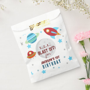 Space Blast Off 1st Birthday  Favour Bag