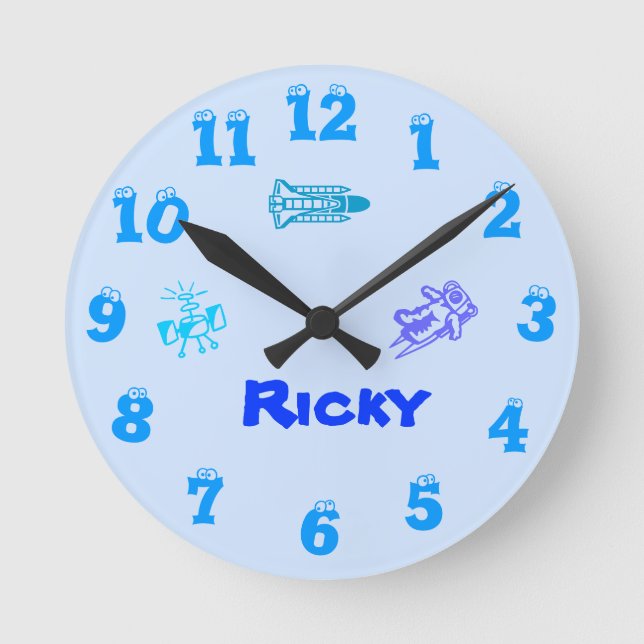 Space blue Wall Clock (Front)