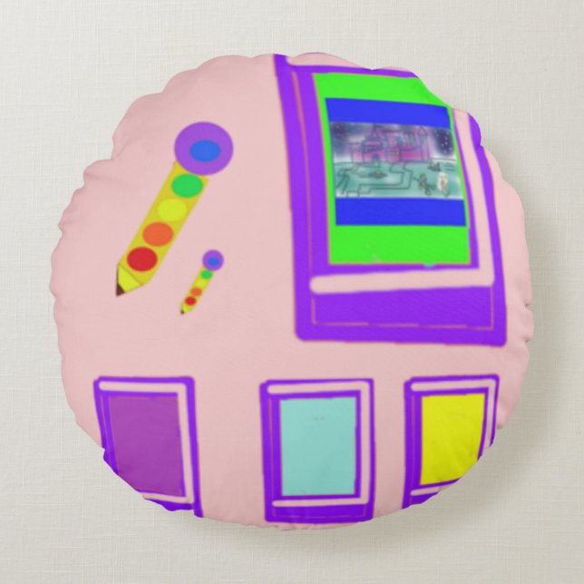 Space Books  Round Cushion (Front)