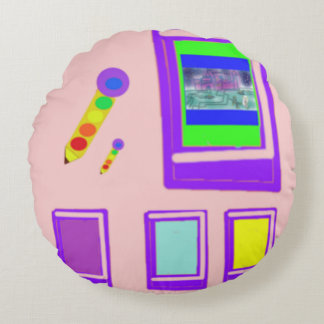 Space Books Round Cushion